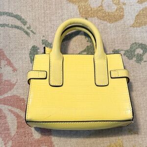 Yellow Croc-Embossed Handbag